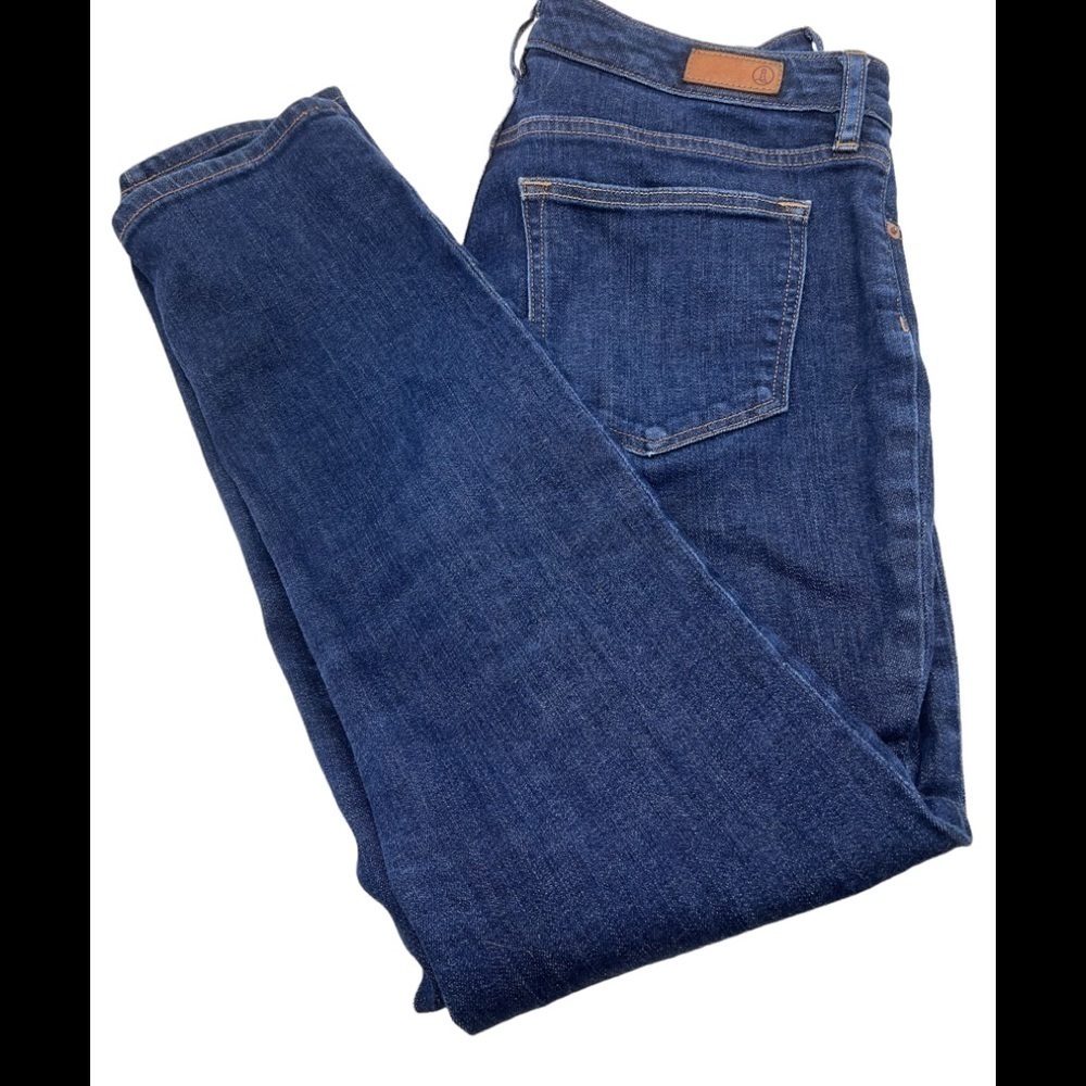 Lands’ End Fit 1 Slim Leg Blue Dark Denim Mid Rise Skinny Stretch Jeans Women 8 - Picture 8 of 15
